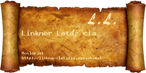 Linkner Letícia névjegykártya